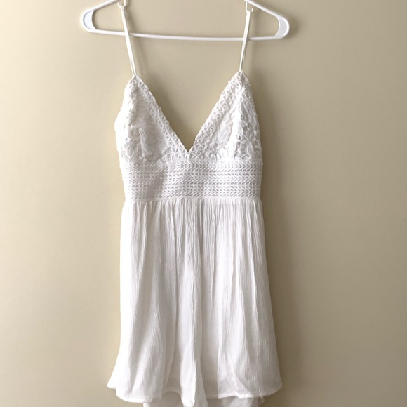 White Lace Romper from Garage